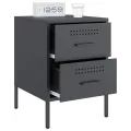 Table de chevet anthracite 36x39x50,5 cm acier