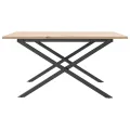 Table basse cadre en X 80x80x45 cm bois de pin massif et acier