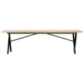 Table basse cadre en X 160x40x45,5 cm bois de pin massif acier