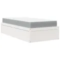 Lit avec matelas blanc 90x190 cm bois massif de pin