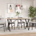 Table à manger cadre en X 140x80x75 cm bois de pin massif acier