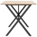 Table à manger cadre en X 140x80x75 cm bois de pin massif acier