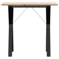 Table à manger cadre en Y 80x50x75 cm bois de pin massif acier