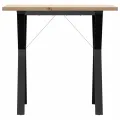 Table à manger cadre en Y 80x50x75,5cm bois de pin massif acier