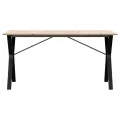 Table à manger cadre en Y 160x80x75 cm bois de pin massif acier