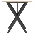 Table à manger cadre en X 70x70x75 cm bois de pin massif acier