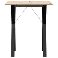 Table à manger cadre en Y 60x60x75 cm bois de pin massif acier