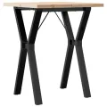 Table à manger cadre en Y 60x60x75,5cm bois de pin massif acier