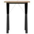 Table à manger cadre en Y 60x60x75,5cm bois de pin massif acier