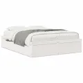 Cadre de lit sans matelas blanc 140x190 cm bois de pin massif