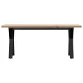 Table basse cadre en Y 110x40x45,5 cm bois de pin massif acier