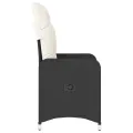 Chaise inclinable de jardin avec coussins noir résine tressée