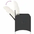 Chaise inclinable de jardin avec coussins noir résine tressée