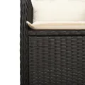Chaise inclinable de jardin avec coussins noir résine tressée