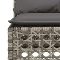 Canapé de jardin sans accoudoirs coussins gris résine tressée