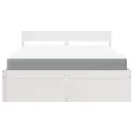 Lit avec tiroirs et matelas blanc 160x200 cm bois massif de pin