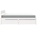 Lit avec tiroirs et matelas blanc 160x200 cm bois massif de pin
