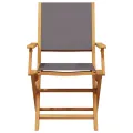 Chaises de jardin lot de 2 anthracite bois acacia massif tissu