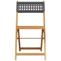 Chaises de jardin pliantes lot de 6 noir poly rotin bois massif