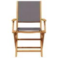 Chaises de jardin pliantes lot de 8 tissu et bois massif