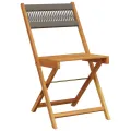 Chaises de bistrot lot de 2 gris bois d'acacia et corde