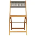 Chaises de bistrot lot de 2 gris bois d'acacia et corde
