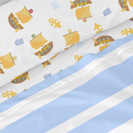 Jeu de draps HappyFriday Happynois Pirate Ship Multicouleur Lit 1 pers