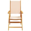 Chaises inclinables de jardin lot de 4 beige tissu bois massif
