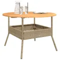 Table de jardin et dessus en bois d'acacia beige résine tressée