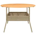 Table de jardin et dessus en bois d'acacia beige résine tressée