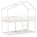 Lit superposé sans matelas blanc 75x190 cm bois de pin massif