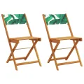 Chaises de bistrot lot de 2 motif de feuilles acacia et tissu