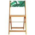 Chaises de bistrot lot de 2 motif de feuilles acacia et tissu