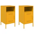 Tables de chevet 2 pcs jaune moutarde 36x39x68 cm acier