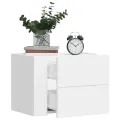 Table de chevet murale blanc 45x30x35 cm