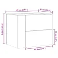 Table de chevet murale blanc 45x30x35 cm