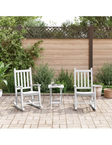 Chaises à bascule enfants lot de 2 blanc bois peuplier massif