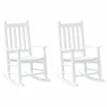 Chaises à bascule enfants lot de 2 blanc bois peuplier massif