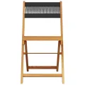 Chaises de jardin pliantes lot de 4 noir bois d'acacia massif