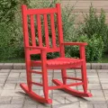 Chaise à bascule enfants rouge bois de peuplier massif