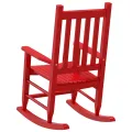 Chaise à bascule enfants rouge bois de peuplier massif