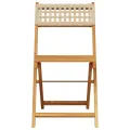 Chaises de jardin pliantes lot de 4 beige rotin et bois massif