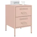 Table de chevet rose 36x39x50,5 cm acier