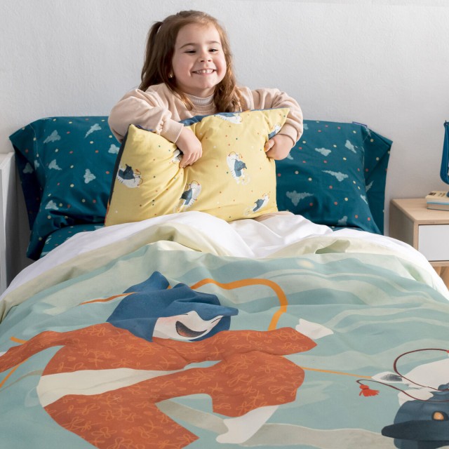 Juego de funda nórdica HappyFriday Mr Fox The warrior Multicolor Cama