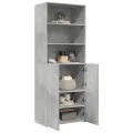 Buffet haut gris béton 70x42,5x185 cm bois d'ingénierie