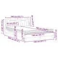 Lit avec matelas blanc 140x190 cm similicuir
