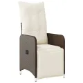 Chaise inclinable de jardin avec coussins marron résine tressée