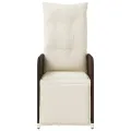 Chaise inclinable de jardin avec coussins marron résine tressée