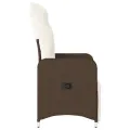 Chaise inclinable de jardin avec coussins marron résine tressée