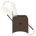 Chaise inclinable de jardin avec coussins marron résine tressée